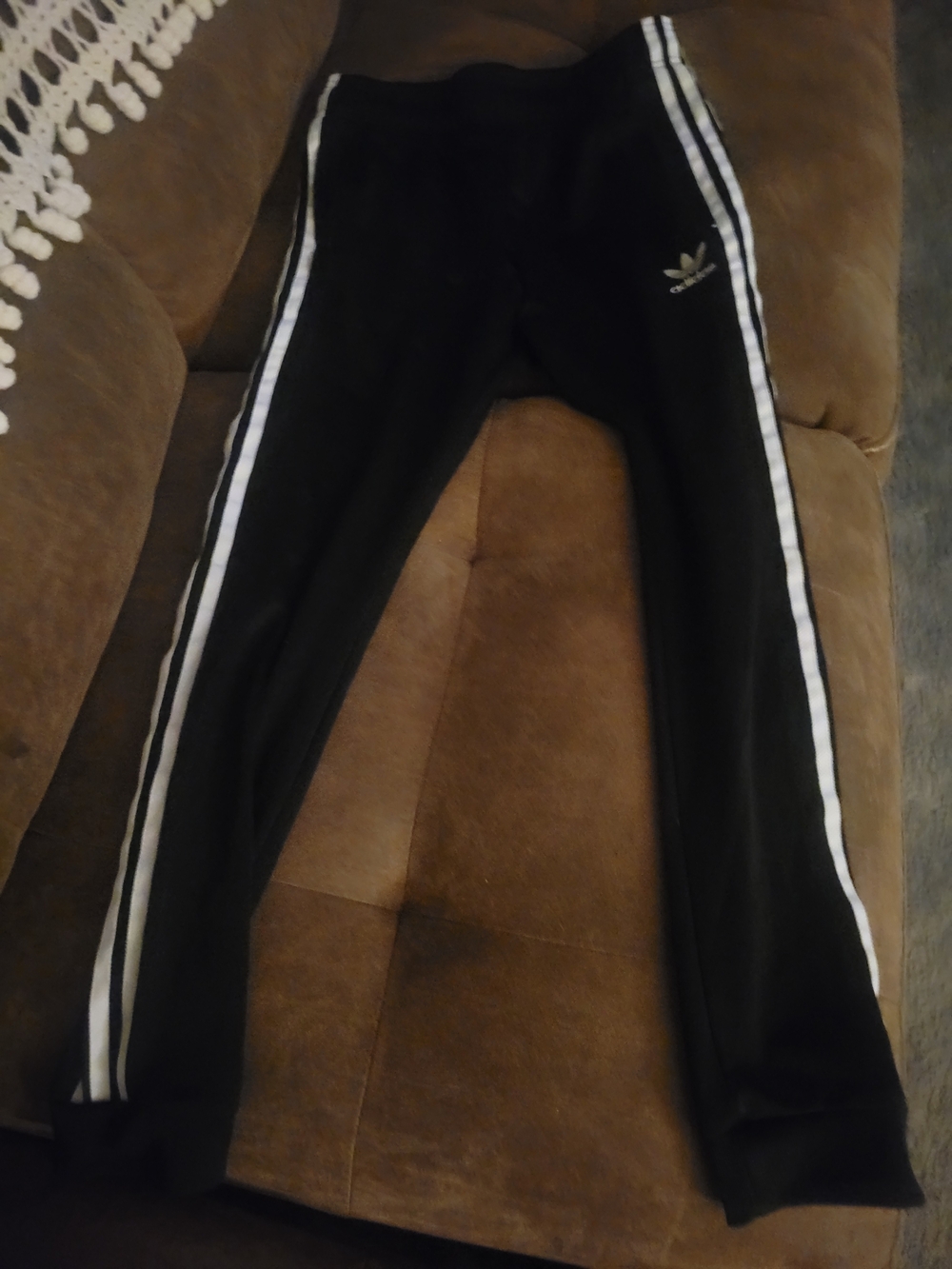 adidas Black Kids Track Pants with White Stripes